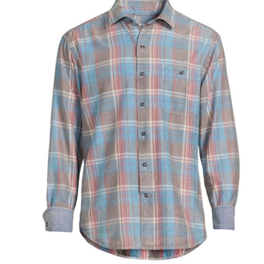 Tommy Bahama Shirt Mens XL/TG Fresno Plaid Long Sleeves